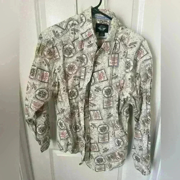 Dockers Vintage Button Down Compass Rose Shirt - Picture 4 of 4